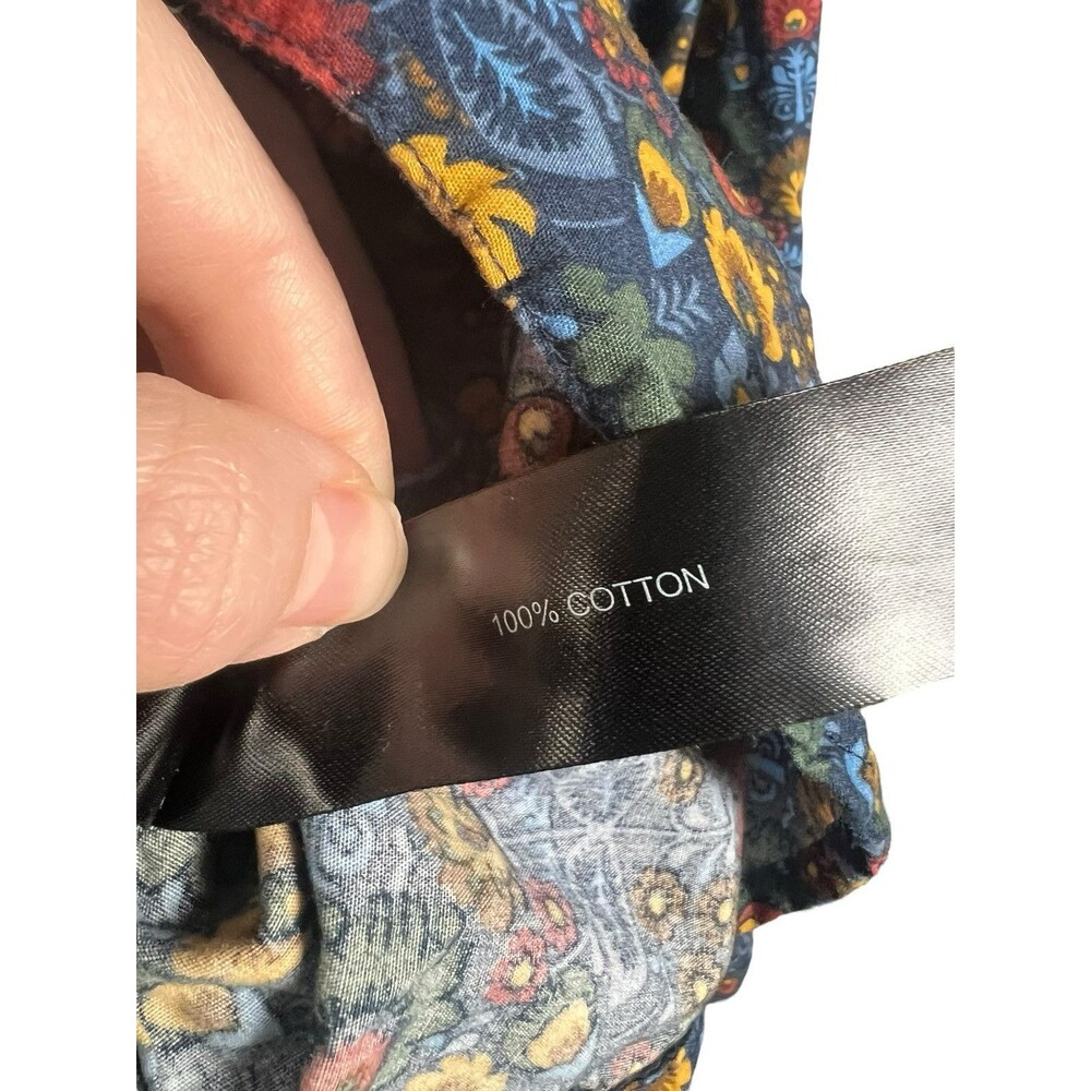 Porter & Ash Adult X Large Navy Floral Button Up Long Sleeve Beach Spring - Picture 8 of 11